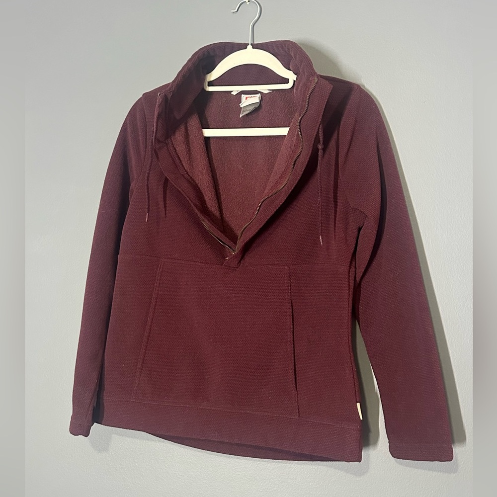 Avalanche pullover quarter 1/4 zip hoodie jacket women’s size small maroon